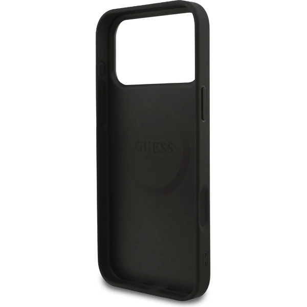 Guess PU Leather 4G Colored Ring MagSafe Zadný Kryt pre iPhone 17 Pro Max čierny - Puzdra - Obrázok 002ab8e5f9814038bcf949a0865da3db