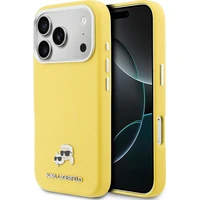 Karl Lagerfeld PU Karl a Choupette Hlavy Kolíky MagSafe kryt iPhone 17 Pro žltý - Puzdra