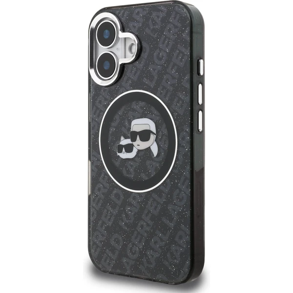 Karl Lagerfeld IML K&CH Heads Repeated Logo MagSafe kryt iPhone 16 čierny - Puzdra - Obrázok 0066fa64a8d3439da3b78c4a6808f908