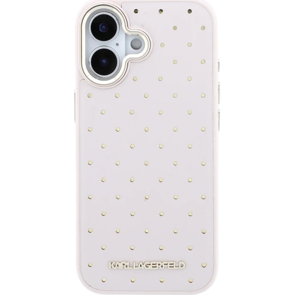 Karl Lagerfeld PU Perforated Gold Dots MagSafe Zadný kryt pre iPhone 17 Pink - Puzdra - Obrázok 007fdca5bd2e49f4be641188937d123e