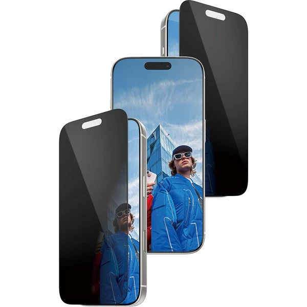 PanzerGlass® Privacy sklo Apple iPhone 17 Pro s bezprašným aplikačným boxom - Ochranné fólie a sklo - Obrázok 00FH000K01