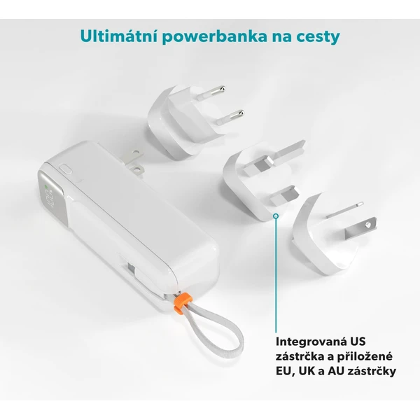Epico UltraPack 2v1 5000mAh cestovná powerbanka a sieťový adaptér biela - Powerbanky - Obrázok 00QE000K01