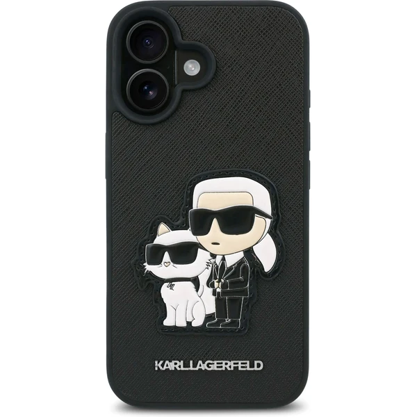Karl Lagerfeld PU Saffiano Karl and Choupette kryt pre iPhone 16 Plus čierny - Puzdra - Obrázok 00a2cac580994dec98f44b1cd8a0f0d7