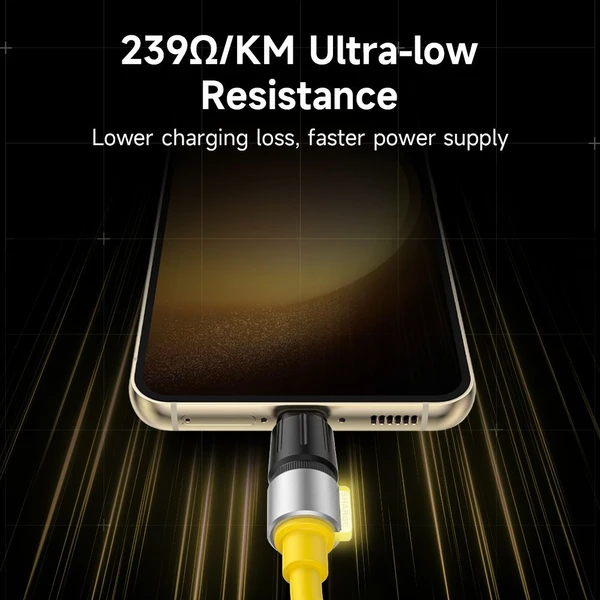 SHARGE Phantom USB-C/USB-C napájací kábel 240W 1,2m žltý - Káble a redukcie - Obrázok 00a6e07250ef44788cbd2a08237b367a