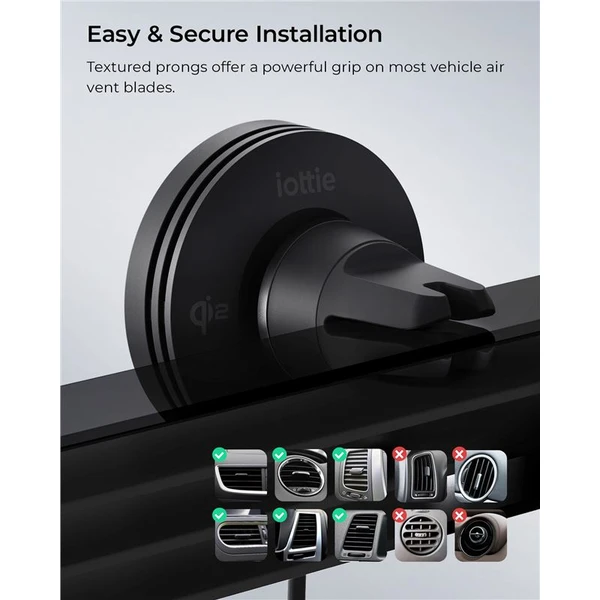 iOttie Velox MagSafe Qi2 Wireless Air Vent Mount držiak do auta čierny - Držiaky - Obrázok 00a940e686e54633a1653fad861578ef