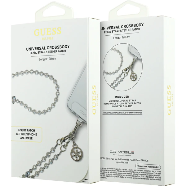 Guess Crossbody popruh Pearl and 4G Charm biely - Popruhy a crossbody - Obrázok 00be4c8f1f2a4ca7979ff8e524390a38