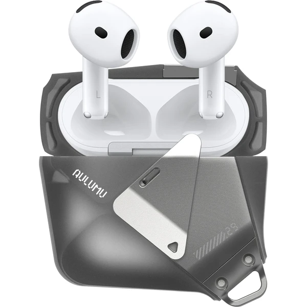 Aulumu A29 Geometrické puzdro AirPods 4 Translucent Gray - Puzdra - Hlavný obrázok