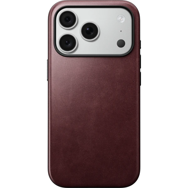 Nomad Modern Leather (Horween) MagSafe kožený kryt iPhone 17 Pro/18 Pro Burgundy - Puzdra - Obrázok 00c5bafc8eea405c8bd8ba0ad8df4b88