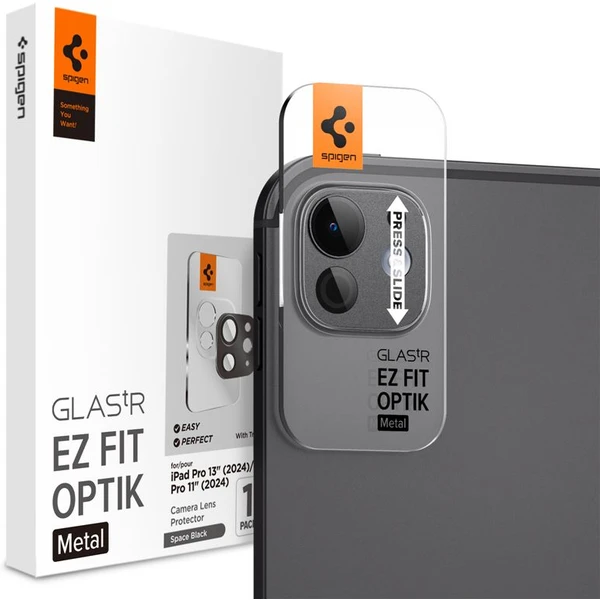 Spigen Glass TR EZ Fit Optik Metal sklo na fotoaparát iPad Pro 13" 2025/ iPad Pro 11" 2025 čierne - Ochranné fólie a sklo - Hlavný obrázok