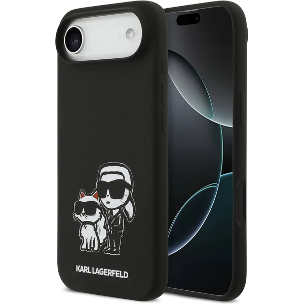 Karl Lagerfeld Liquid Silicone K&CH Sketch MagSafe kryt iPhone Air čierny - Puzdra - Hlavný obrázok