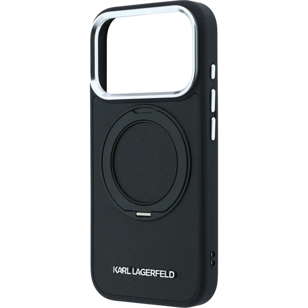 Karl Lagerfeld PU Saffiano Ring Stand MagSafe kryt iPhone 18 Pro Max černý - Puzdra - Obrázok 00f0edc66ab047018935e706258bdfd3