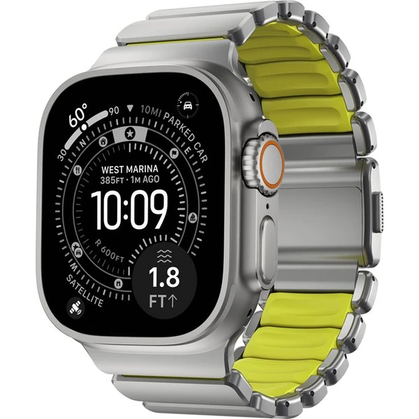 Nomad Stratos Band FKM remienok Apple Watch 45/46/49mm Natural Titanium/Volt - Remienky - Obrázok 011051f66be14a3a89aeff1c15d8598d
