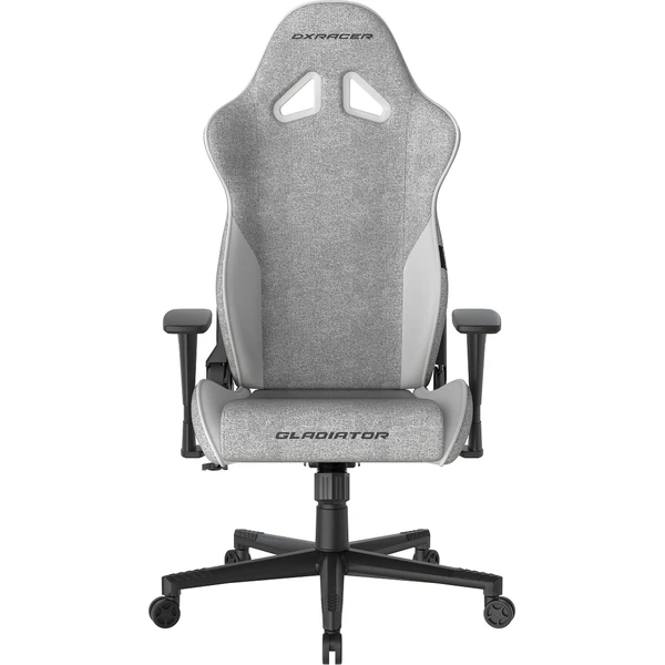 DXRacer GLADIATOR látková herná stolička šedo-biela - Stoličky - Hlavný obrázok