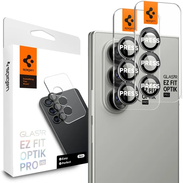 Spigen Glass TR EZ Fit Optik Pre HD sklo Samsung Galaxy Z Fold7 čierne (2 ks) - Ochranné fólie a sklo - Hlavný obrázok