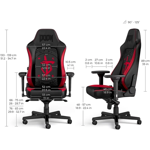 noblechairs HERO Doom Edition herné kreslo čiernočervené - Počítačové stoličky - Obrázok 018A000P01
