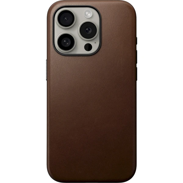 Nomad Modern Leather MagSafe kryt iPhone 15 Pro hnedý - Puzdra - Obrázok 01Q1000P01