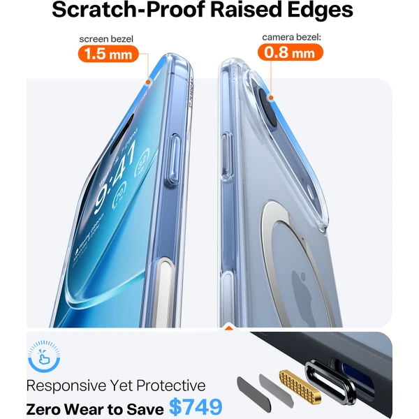 Torras Ostand Q3 Spin MagSafe kryt iPhone Air priehľadný - Puzdra - Obrázok 01c70a0321aa49da93bdd698738f6916