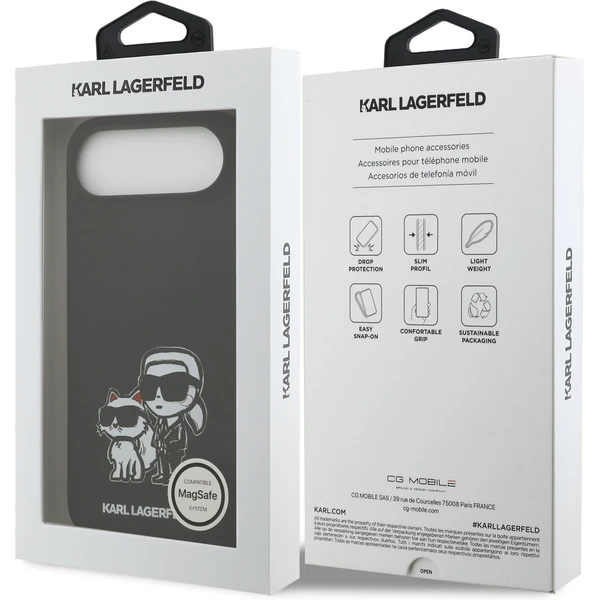 Karl Lagerfeld Liquid Silicone K&CH Sketch MagSafe kryt iPhone Air čierny - Puzdra - Obrázok 01d9d948e5f142c2a52d1aec51314a52
