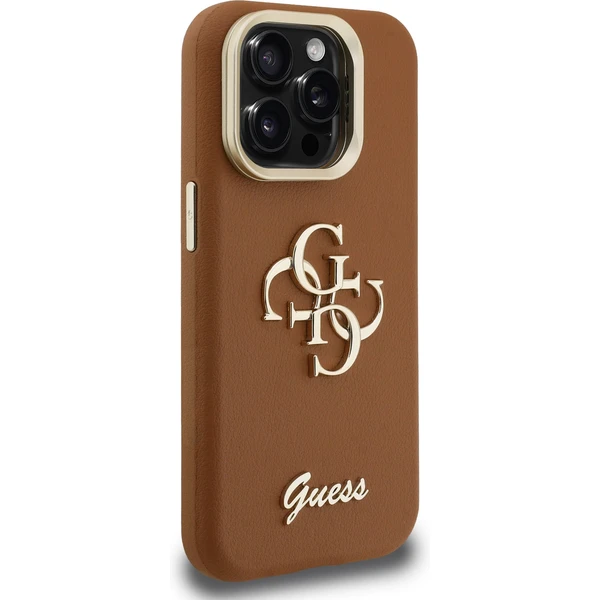 Guess PU Grained 4G Logo Stand Camera Frame kryt iPhone 15 Pro Max hnedý - Puzdra - Obrázok 01e7761525024767a093ed1192d2ceb2
