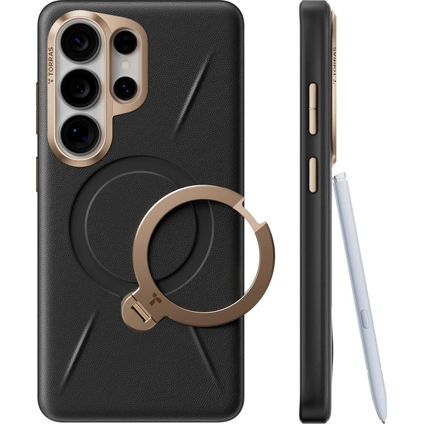 Torras Ostand Q3 VegSkin MagSafe kryt Samsung Galaxy S26 Ultra obsidian black - Puzdra - Hlavný obrázok