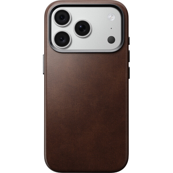 Nomad Traditional Leather (Horween) MagSafe kožený kryt iPhone 17 Pro/18 Pro Rustic Brown - Puzdra - Obrázok 02475be0907a4c1397b237f07ba54348