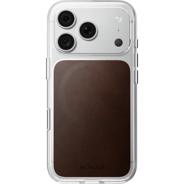 Nomad Clear Leather (Horween) MagSafe kryt iPhone 17 Pro/18 Pro Rustic Brown - Puzdra - Obrázok 0250324f31454f599cc6b9bef2602d1c