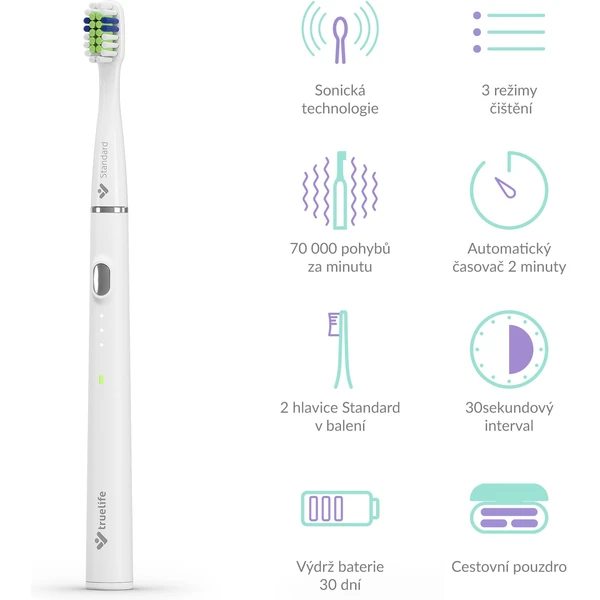 TrueLife SonicBrush Slim20 sonická kefka biela - Zubné kefky - Obrázok 0261327e0efc4818b3df856baeacde56