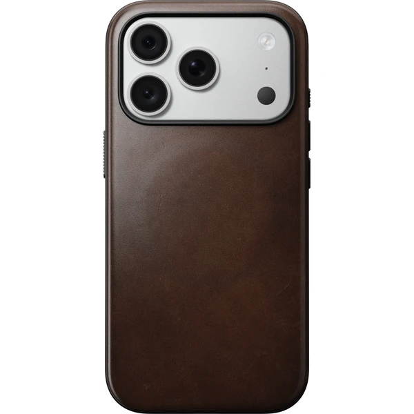 Nomad Modern Leather (Horween) MagSafe kožený kryt iPhone 17 Pro/18 Pro Rustic Brown - Puzdra - Obrázok 027007719e954359b0f42268bc2a84be