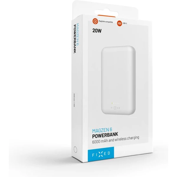 FIXED MagZen powerbanka s bezdrôtovým nabíjaním a Magsafe, 6000 mAh, biela - Powerbanky - Obrázok 02731e24c1d14e60b25a3208236b36c3