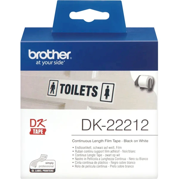 Brother DK-22212 filmová rolka čierna na biele, 62 mm - Pásky pre štítkovače - Obrázok 02I9000P01