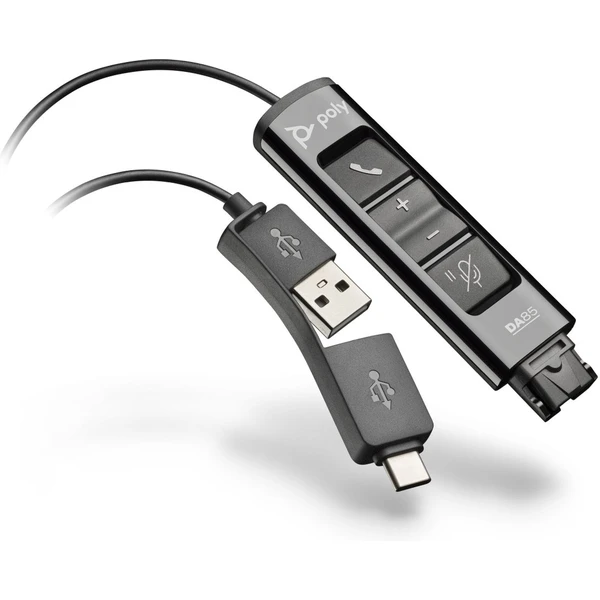 Poly DA85 USB-A/C na QD redukcia čierna - Káble a redukcie - Hlavný obrázok
