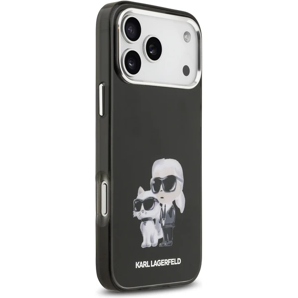Karl Lagerfeld IML Aquarelle Karl and Choupette kryt iPhone 17 Pro čierny - Puzdra - Obrázok 02aa7fb699d04467af5a614f52f7d30a
