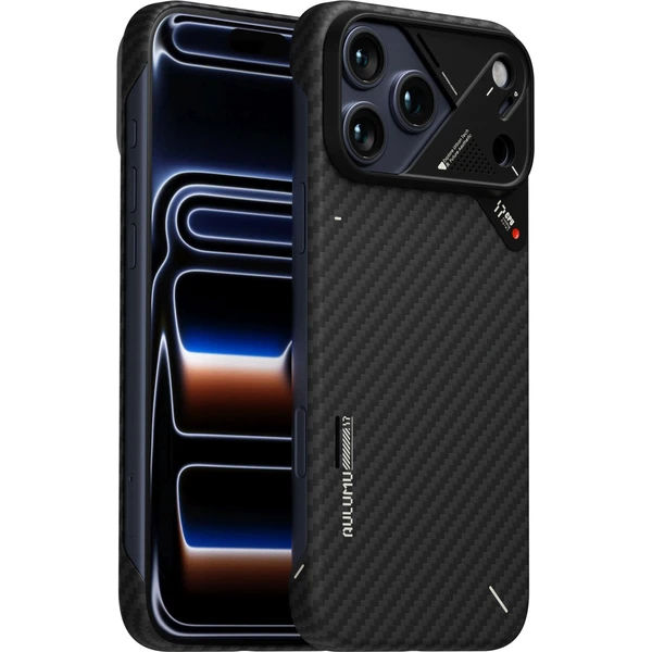 Aulumu A17 Aramidové vlákno MagSafe kryt iPhone 17 Pro Max Black - Puzdra - Obrázok 02c3557ea33d4be18789788c67c00ba2