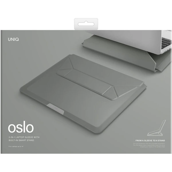 UNIQ Oslo púzdro so stojanom pre 14" notebook šedo zelené - Puzdra - Obrázok 02fe9afe5dee407b905087e5fc5eb297