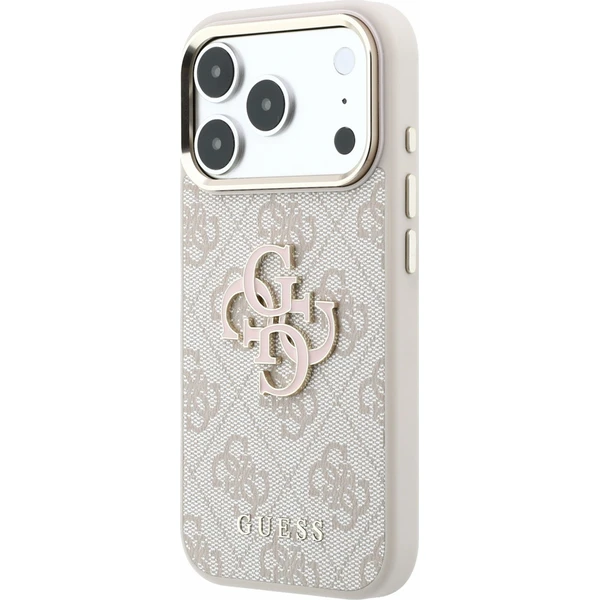 Guess PU 4G Resin Metal Logo Zadný Kryt pre iPhone 18 Pro Pink - Puzdra - Obrázok 033d463f6c844bd3a07e69c4d1a270f5