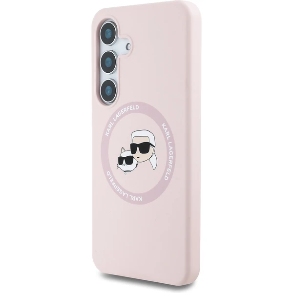Karl Lagerfeld Liquid Silicone K&CH Heads MagSafe kryt Samsung Galaxy S25+ ružový - Puzdra - Obrázok 0354a2d8ab7f49b59b56e1f2d43e1ff5