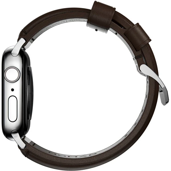 Nomad Traditional kožený remienok Apple Watch Ultra (49mm) 8/7 (45mm)/6/SE/5/4 hnedý/strieborné prac - Remienky - Obrázok 0356808d327546ea90b4ad1f25c23a95