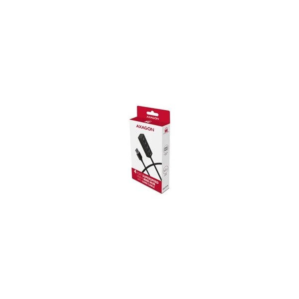 AXAGON USB MINI húb 4x USB 3.2 Gen 1 kovový USB-A 1.2m čierny - USB huby - Obrázok 0360700301