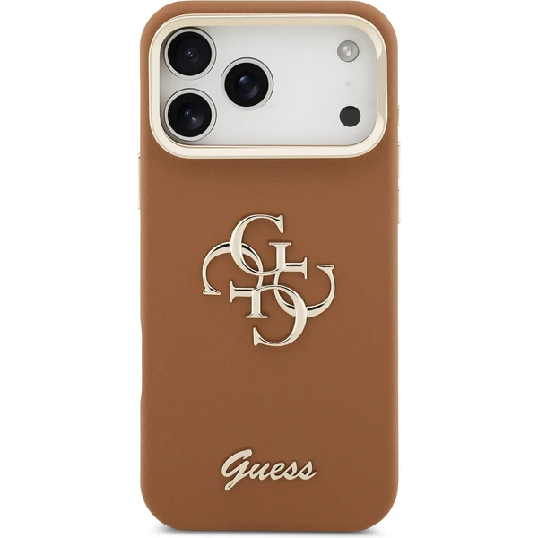 Guess PU Grained 4G Logo Stand Camera Frame kryt iPhone 17 Pro Max hnedý - Puzdra - Obrázok 03656e4d12c2407f85cd9a0b95dc73fd