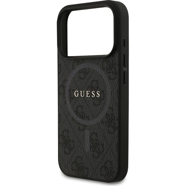 Guess PU Leather 4G Colored Ring MagSafe Zadný Kryt pre iPhone 17 Pro čierny - Puzdra - Obrázok 0369552bae644be593118914c1ed63af