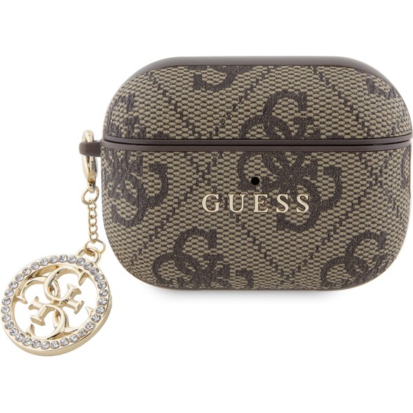 E-shop Guess 4G Script PC/PU Charm puzdro pre AirPods Pro 2 hnedé