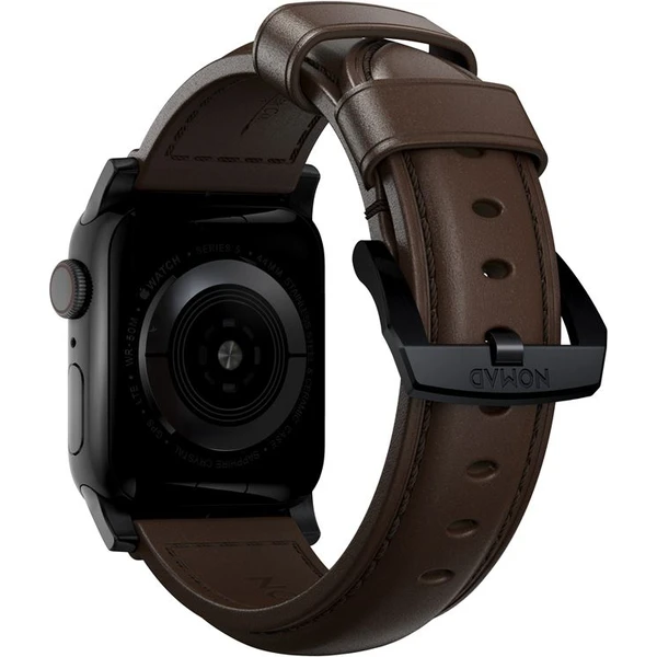 Nomad Traditional kožený remienok Apple Watch Ultra (49mm) 8/7 (45mm)/6/SE/5/4 hnedý/čierne pracky - Remienky - Obrázok 037c9bbc9f5b460c86cb0ad750755e12