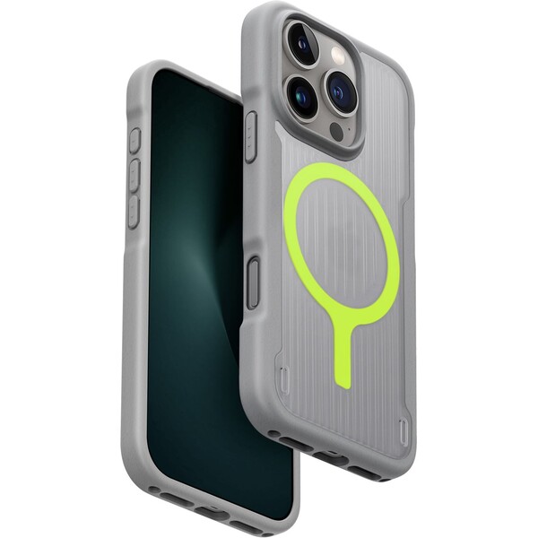 UNIQ Combat Active MagClick kryt s MagSafe iPhone 16 Pro sivý