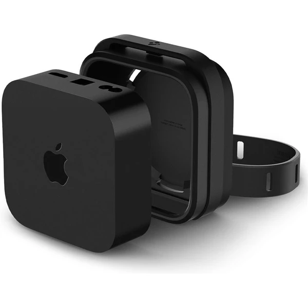 Spigen Silicone Fit Mount silikónový držiak pre Apple TV 4K 3th Gen (2022) čierny - Držiaky - Hlavný obrázok