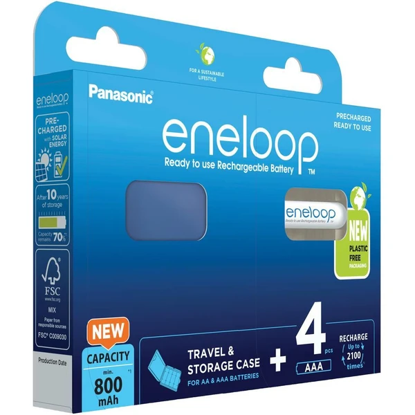 Panasonic Eneloop AAA nabíjacia batéria 800 mAh (4ks) + púzdro - Batérie - Hlavný obrázok