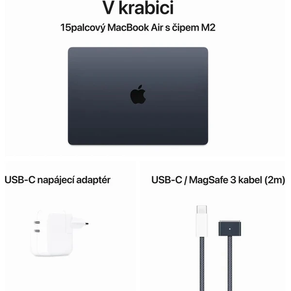 CTO Apple MacBook Air 15,3" (2023) / 16GB / CZ KLV / 70W / atramentová / 256GB SSD (Ďalšia) - Notebooky - Obrázok 03I2000701