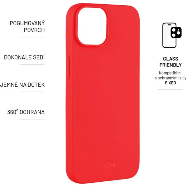 Zadný pogumovaný kryt FIXED Story pre Apple iPhone 14, červený - Puzdra - Obrázok 03K1000701