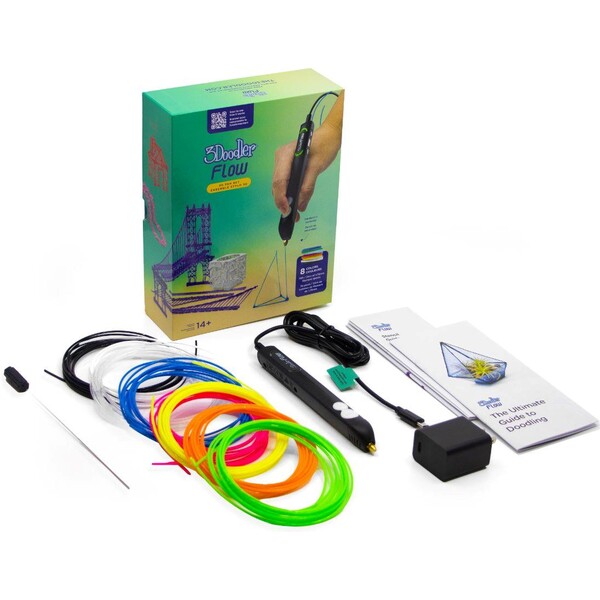 3Doodler 3D pero FLOW + 8 PLA náplní a 3D šablóna