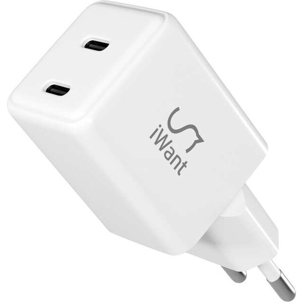 iWant 35W GaN sieťová nabíjačka biela
