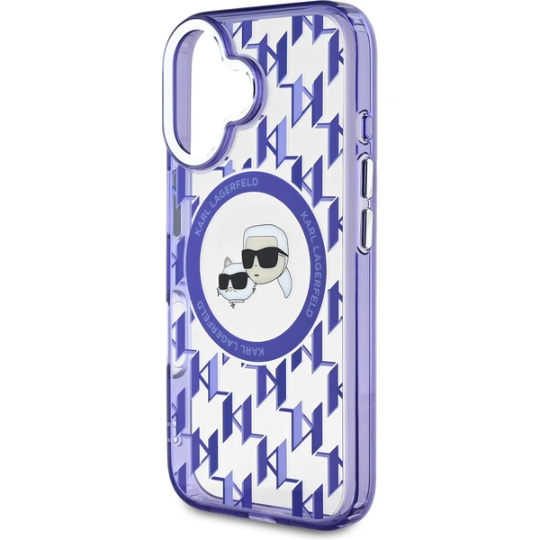 Karl Lagerfeld IML Monogram K&CH Heads MagSafe kryt pre iPhone 16 fialový - Puzdra - Obrázok 03a2d71918cc4370bc6478bbb23d37cc
